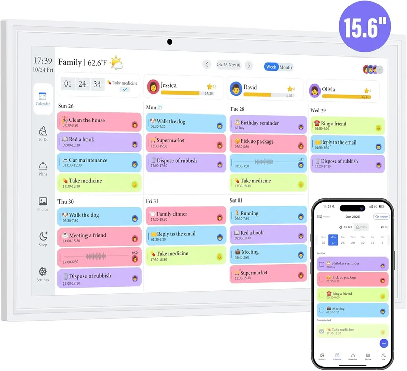 OcePor 15.6 Inch Digital Calendar